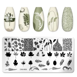 Nail Stamping Plate OM-H06 – Leaf & Botanical Designs