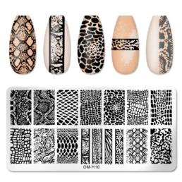 Nail Stamping Plate OM-H10 – Animal Print & Snake Designs