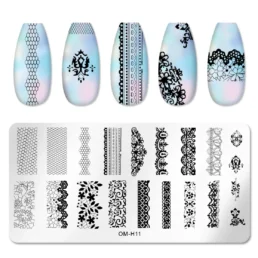 Nail Stamping Plate OM-H11 – Lace & Ornament Designs
