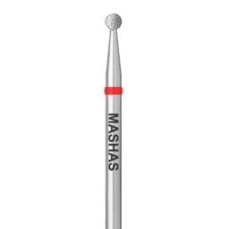Broca de diamante para uñas MASHAS, Ball 2.3 mm (rojo)