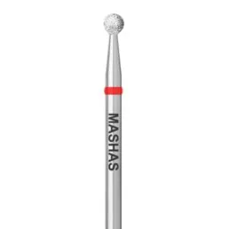 MASHAS Diamond Nail Drill Bit, Ball 3.0 mm (Red)