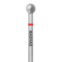MASHAS Diamond Nail Drill Bit, Ball 5.0 mm (Red)