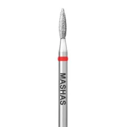 MASHAS Diamond Nail Drill Bit, Flame 2.1 mm (Red)