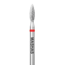 MASHAS Diamond Nail Drill Bit, Flame 2.5 mm (Red)